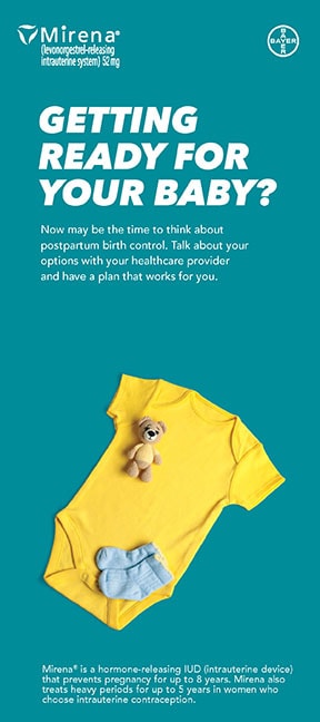 Mirena (levonorgestrel-releasing intrauterine system) 52 mg IUD patient brochure cover